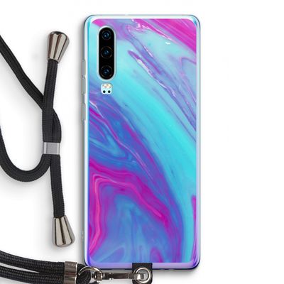 Zweverige regenboog: Huawei P30 Transparant Hoesje met koord