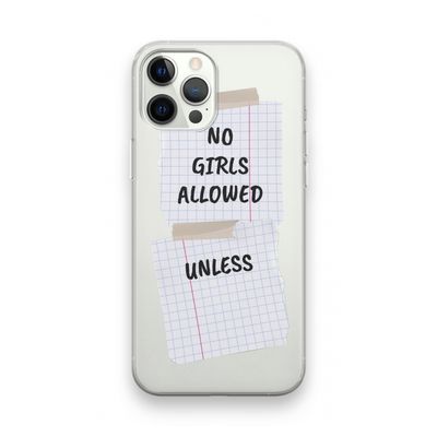No Girls Allowed Unless: iPhone 12 Pro Transparant Hoesje