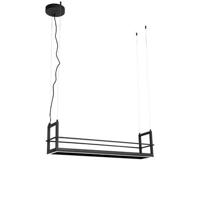 QAZQA Hanglamp zwart met rek incl. LED 3-staps dimbaar - Cage Rack