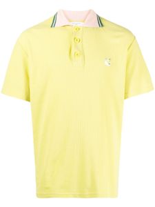 Maison Kitsuné polo à patch logo - Jaune