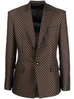 Balmain blazer simple boutonnage à motif monogrammé en jacquard - Marron