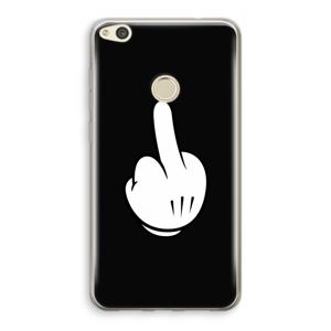 Middle finger black: Huawei Ascend P8 Lite (2017) Transparant Hoesje