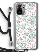 Sierlijke bloemen: Xiaomi Redmi Note 10S Transparant Hoesje met koord