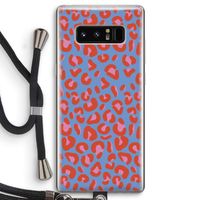 Leopard blue: Samsung Galaxy Note 8 Transparant Hoesje met koord