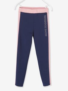 Sportlegging meisjes met zijstroken marineblauw