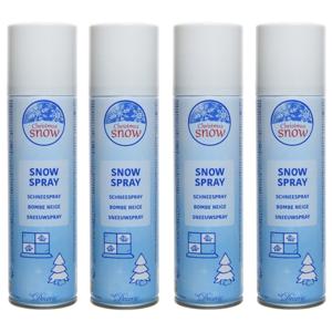 Sneeuwspray - 4x - wit - 150 ml - spuitsneeuw - kunstsneeuw - nepsneeuw - sneeuw decoratie