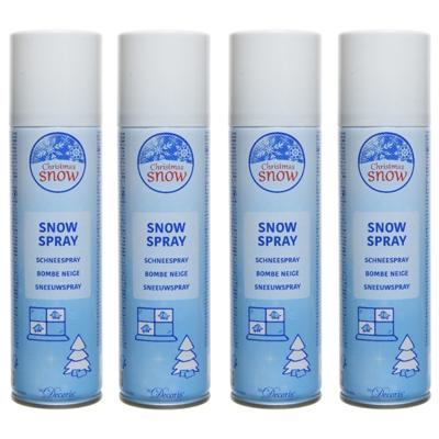 Sneeuwspray - 4x - wit - 150 ml - spuitsneeuw - kunstsneeuw - nepsneeuw - sneeuw decoratie