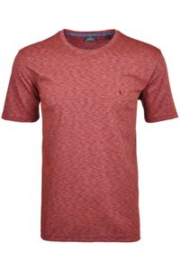 RAGMAN Soft Knit Regular Fit T-Shirt ronde hals blauw/rood, Melange