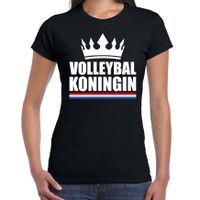 Volleybal koningin t-shirt zwart dames - Sport / hobby shirts 2XL  - - thumbnail