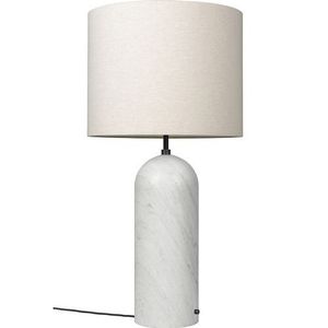 Gubi Gravity XL Low Vloerlamp - Wit marmer & Canvas wit