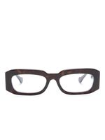 Gucci Eyewear lunettes de vue rectangulaires à logo - Marron - thumbnail