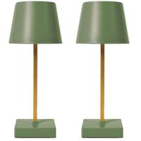 LED tafellamp - 2x - kunststof - groen - touch - 26 cm - binnen LED tafellamp - 2x - kunststof - groen - touch - 26 cm - binnen
