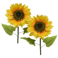 Set van 6x stuks kunstbloemen gele zonnebleoemen van 76 cm