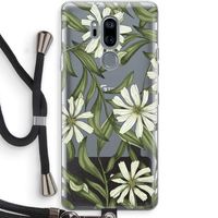 Wit bloemenpatroon: LG G7 Thinq Transparant Hoesje met koord