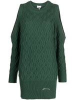 GANNI robe en maille à épaules dénudées - Vert - thumbnail