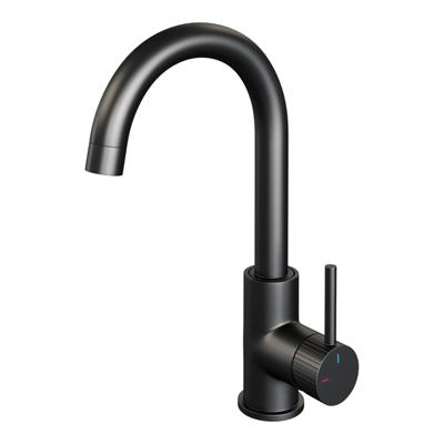 BRAUER Stripe Hoge Opbouw Wastafelmengkraan - draaibare ronde uitloop - model A - mat zwart 5-S-003-R5