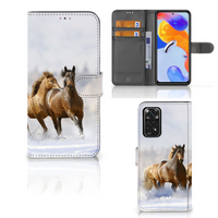 Xiaomi Redmi Note 11 Pro 5G/4G Telefoonhoesje met Pasjes Paarden - thumbnail