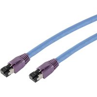 Smart 50.9102 RJ45 Netwerkkabel, patchkabel CAT 8.1 S/FTP 1.00 m Blauw Vergulde steekcontacten, Snagless 1 stuk(s) - thumbnail