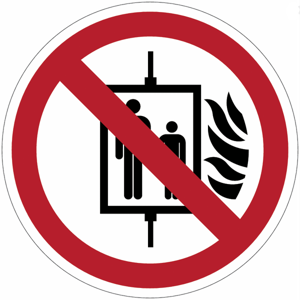 Verboden de lift te gebruiken bij brand - Ø 150 mm - Sticker