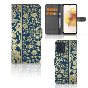 Motorola Moto G73 Hoesje Beige Flowers