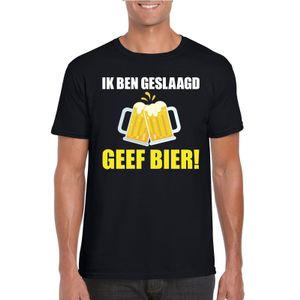 Geslaagd geef bier t-shirt zwart heren