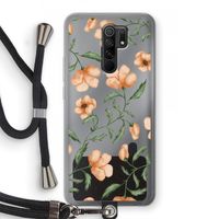 Peachy flowers: Xiaomi Redmi 9 Transparant Hoesje met koord