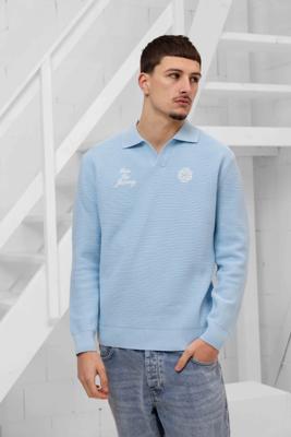 Pure Path Own The Journey Knitwear Polo Sweater Heren Lichtblauw - Maat S - Kleur: Lichtblauw | Soccerfanshop