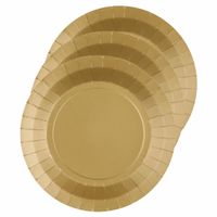 30x Stuks feest gebaksbordjes goud - karton - 17 cm - rond