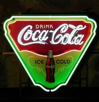 Drink Coca-Cola Ice Cold Neon Verlichting Met Bord 54 x 63 cm