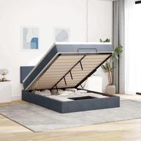 Ottoman bed met matras en LED's 140x190cm fluweel donkergrijs