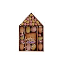 HBX Natural Living Paasei roze in kartonnen huisje