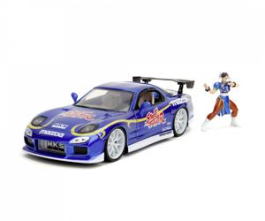 JADA TOYS Street Fighter 1993 Mazda RX7 met Chun-Li figuur Kant-en-klaar model Personenauto (model)