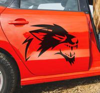 Brullende wolf decoratie sticker auto