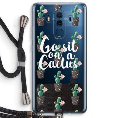Cactus quote: Huawei Mate 10 Pro Transparant Hoesje met koord