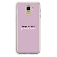gij moogt er zijn: Samsung Galaxy J6 (2018) Transparant Hoesje