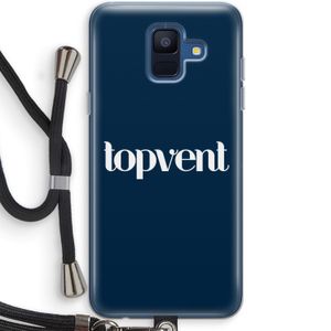 Topvent Navy: Samsung Galaxy A6 (2018) Transparant Hoesje met koord