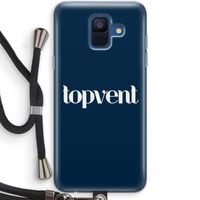Topvent Navy: Samsung Galaxy A6 (2018) Transparant Hoesje met koord
