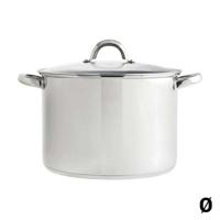Pot met Glazen Deksel Quid Metaal Staal Afmetingen 20 cm