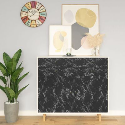 VidaXL Meubelfolie zelfklevend 500x90 cm pvc steenzwart