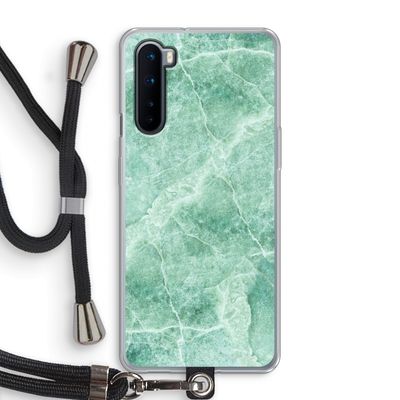 Groen marmer: OnePlus Nord Transparant Hoesje met koord
