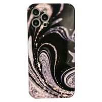 iPhone SE 2022 hoesje - Backcover - Marmer - Marmerprint - TPU - Zwart/Wit