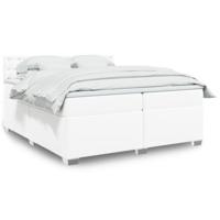 Boxspring met matras kunstleer wit 200x200 cm