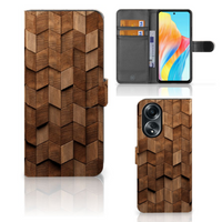 Book Style Case voor OPPO A58 4G Wooden Cubes
