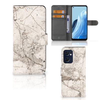 OPPO Find X5 Lite | Reno 7 5G | Bookcase | Marmer Beige | Portemonnee hoesje