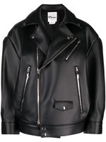 Noir Kei Ninomiya veste de moto en cuir artificiel