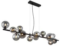 Globo Design hanglamp Riha zwart met smoke glas 56133-13H