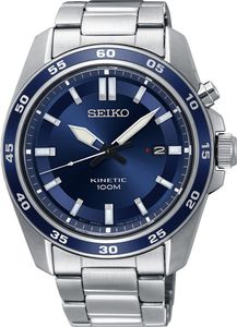 Seiko SKA783P1 Horloge Kinetic staal zilverkleurig-blauw 42,6 mm
