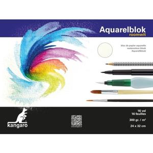 Kangaro Aquarelblok - 3x - 16 vel - 300 gram - 32 x 24 cm - Aquarel papier