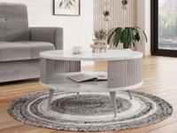 Ronde salontafel MOZAIKO ⌀75 cm kasjmier/marmer wit