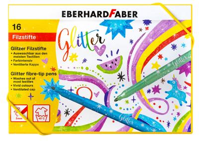 Eberhard Faber ef-551016 viltstiften glitter doos 16 kleuren